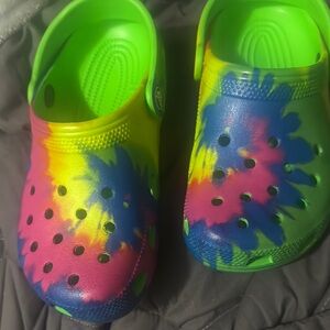 CROCS Green and Yellow Sandals Playful Comfort